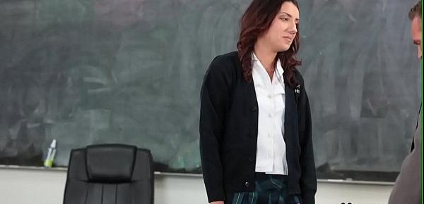 Uniformed college skank with small tits